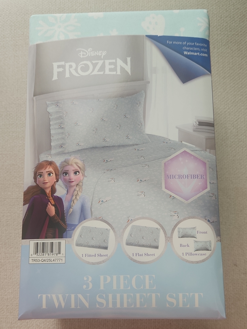 Disney Frozen Microfiber Twin Sheet Set in Light Blue